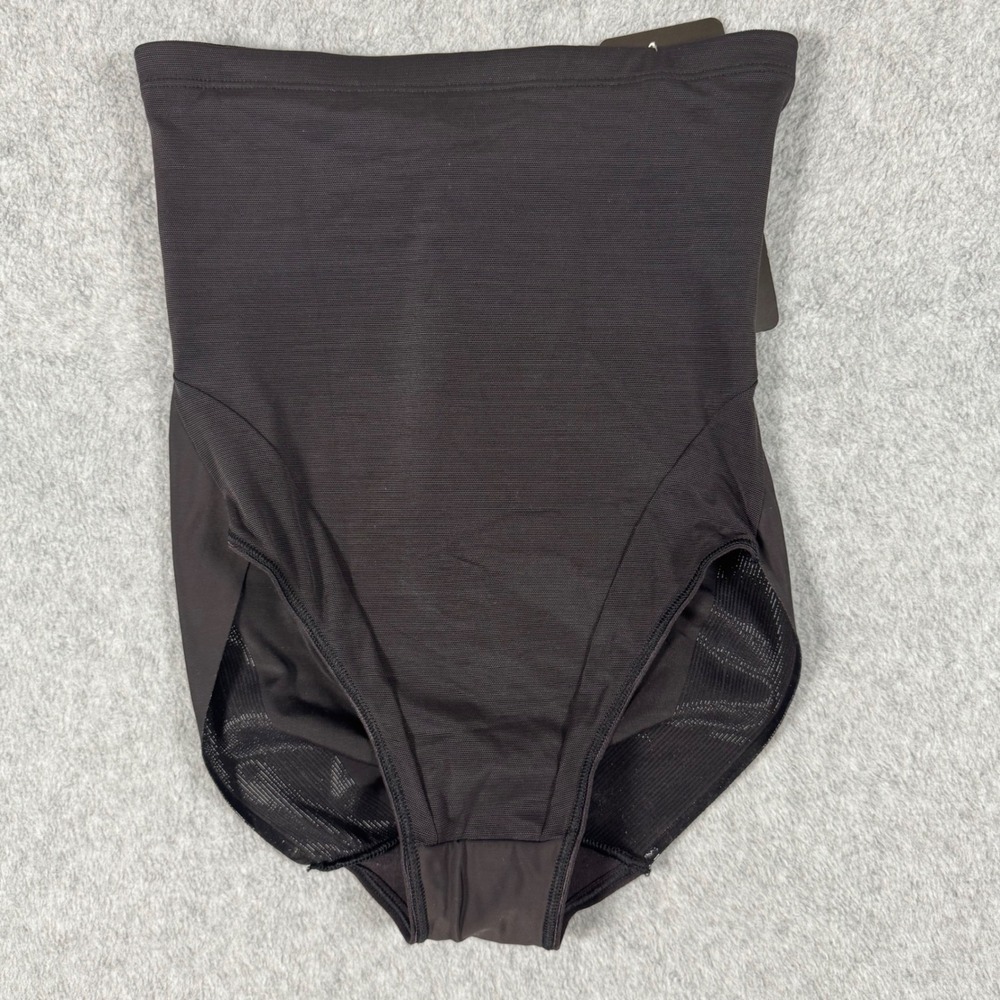 NWT TC Fine Intimates 4705 Just Enough High Waist Shaping Brief Black Medium NWT